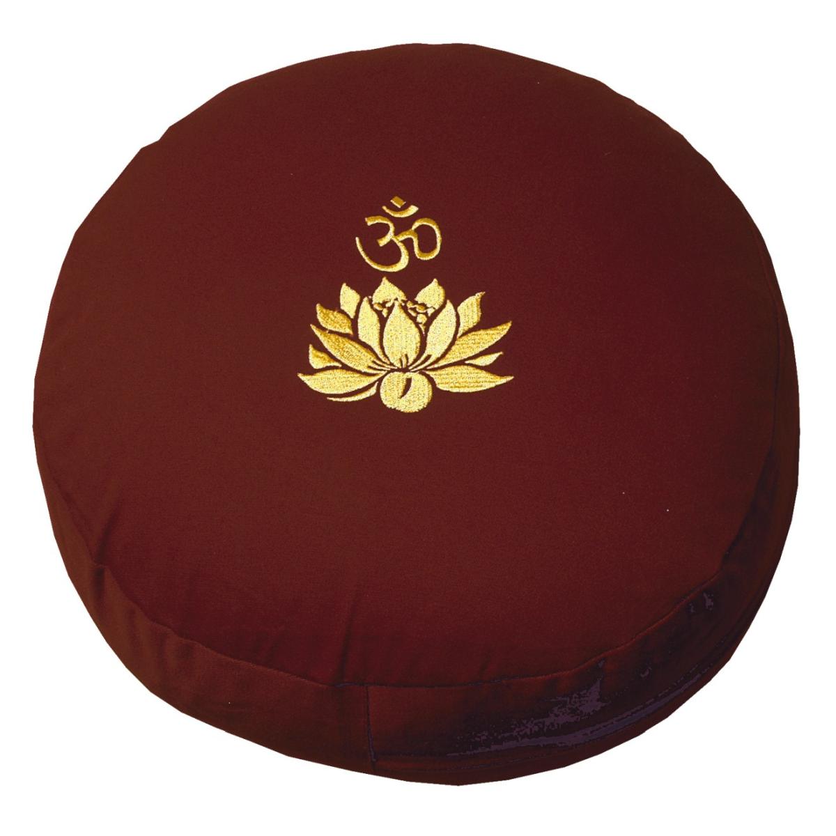 Meditationskissen Om Lotus rot rund