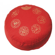 Meditationskissen mit Chakren Print in rot
