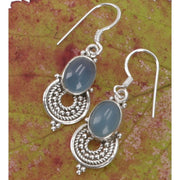 Ohrringe aus silber mit Heilstein Calcedon