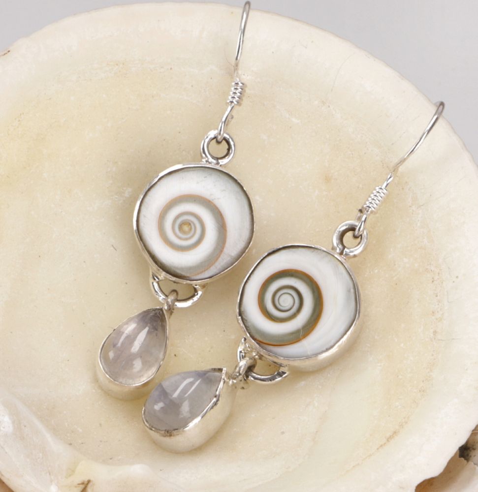 Ohrhänger Shiva Auge und Mondstein