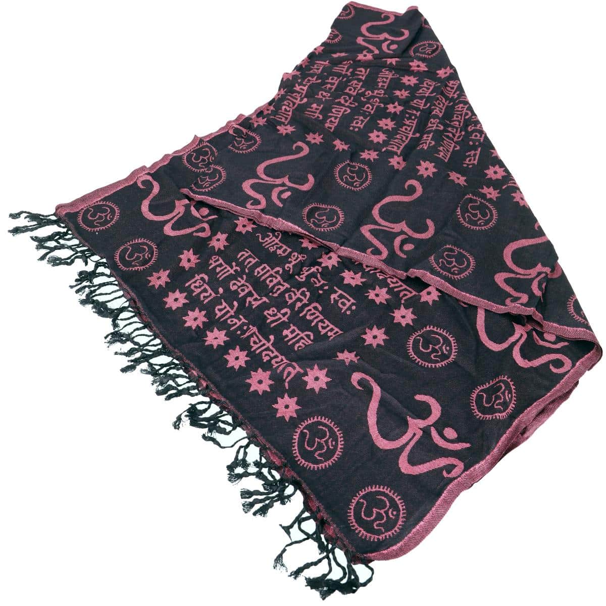 Yogaschal Wendeschal Om aus Viskose in schwarz rosa