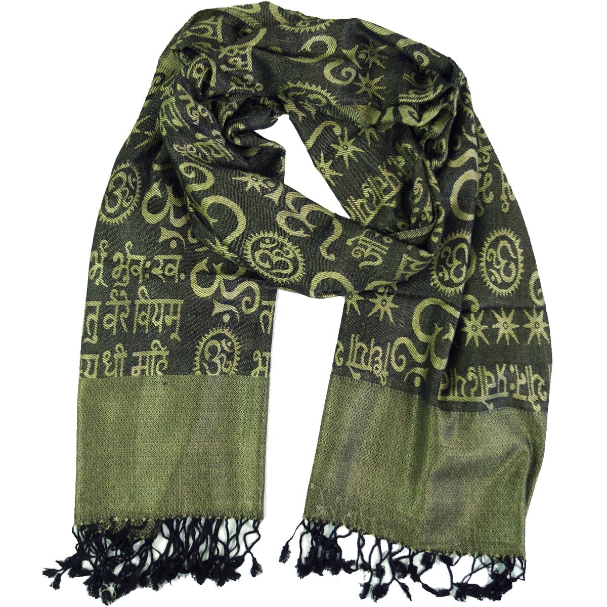 Om Schal aus Viskose in grün