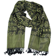 Om Schal aus Viskose in grün