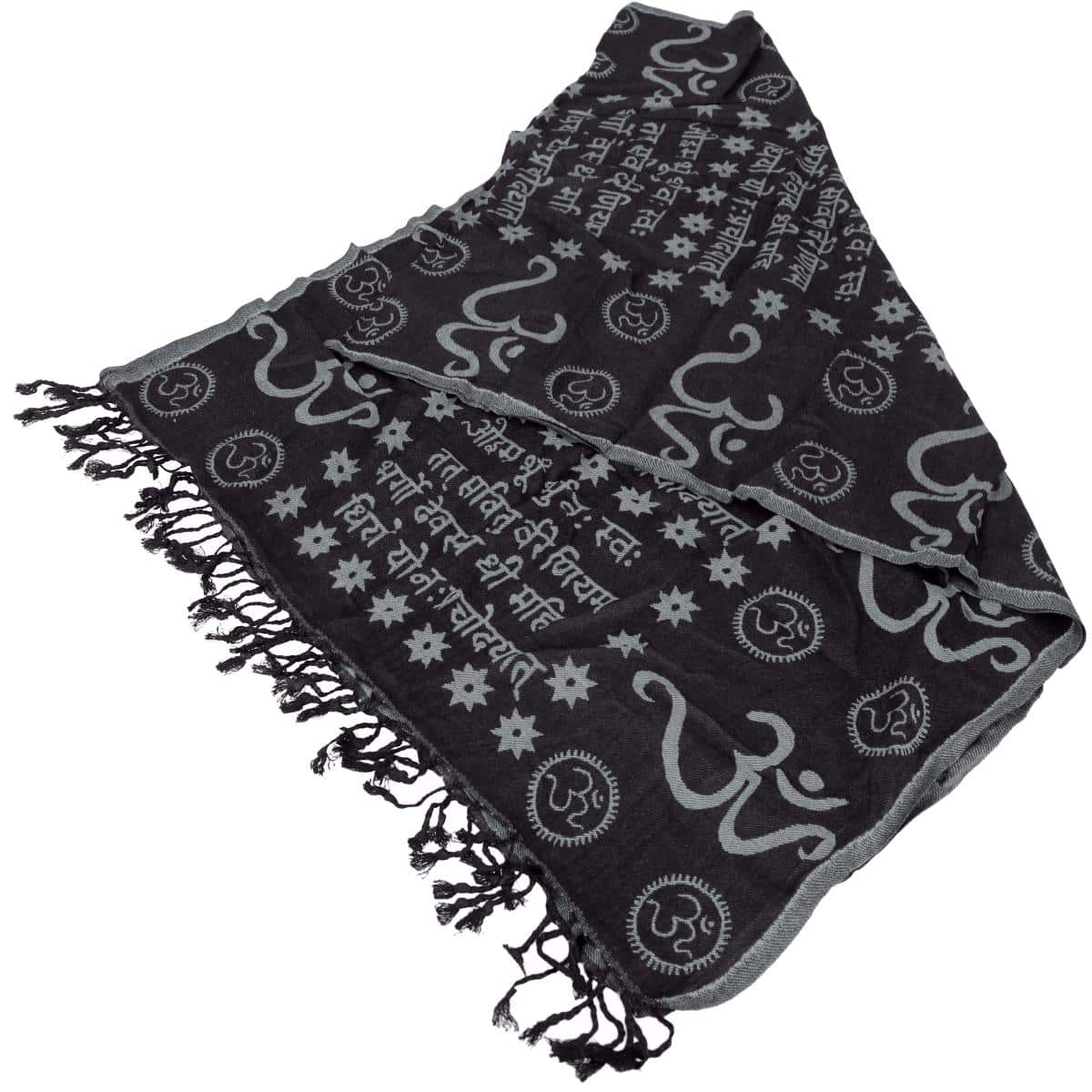 Om Schal grau schwarz beidseitig tragbar