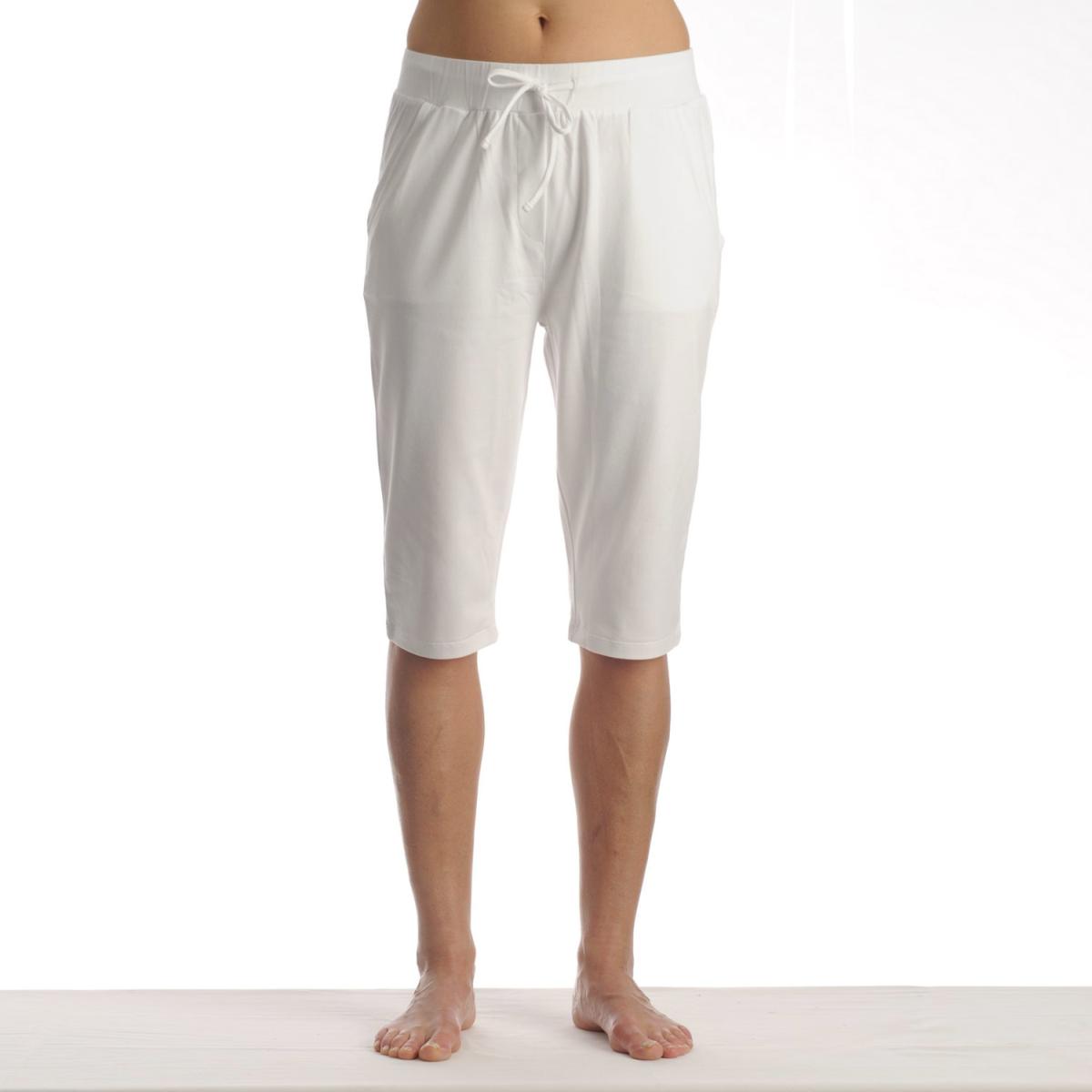 Yoga Bermuda Hose weiss unisex Vorderansicht