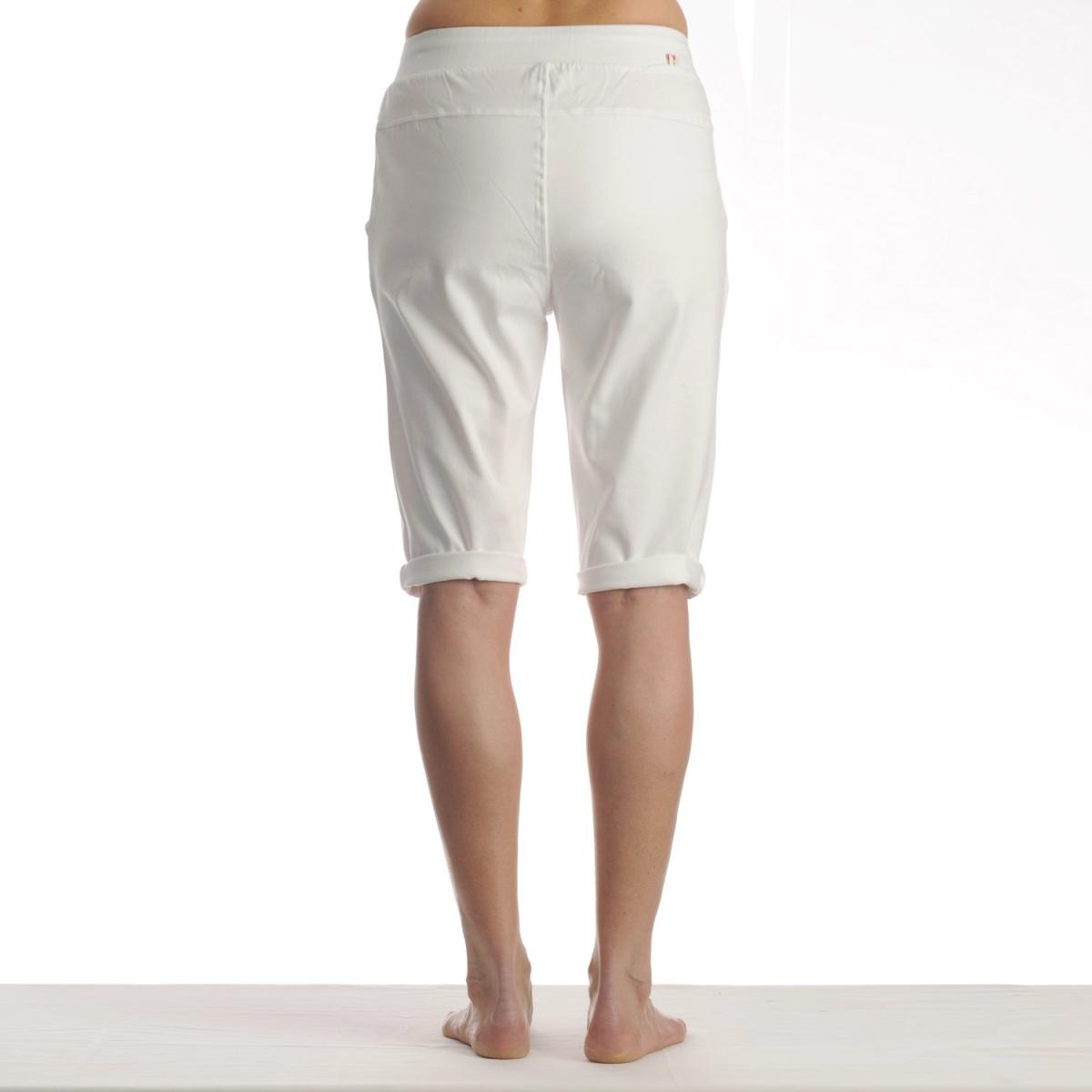 Yoga Bermuda Hose weiss unisex Rueckansicht