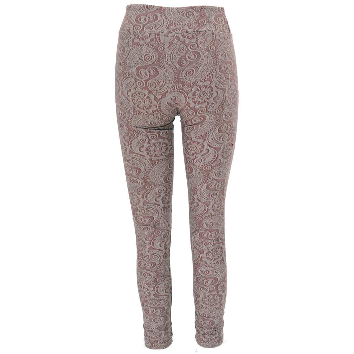 Rueckansicht der Yoga Paisley Leggings in der Farbe braun von Guru Shop