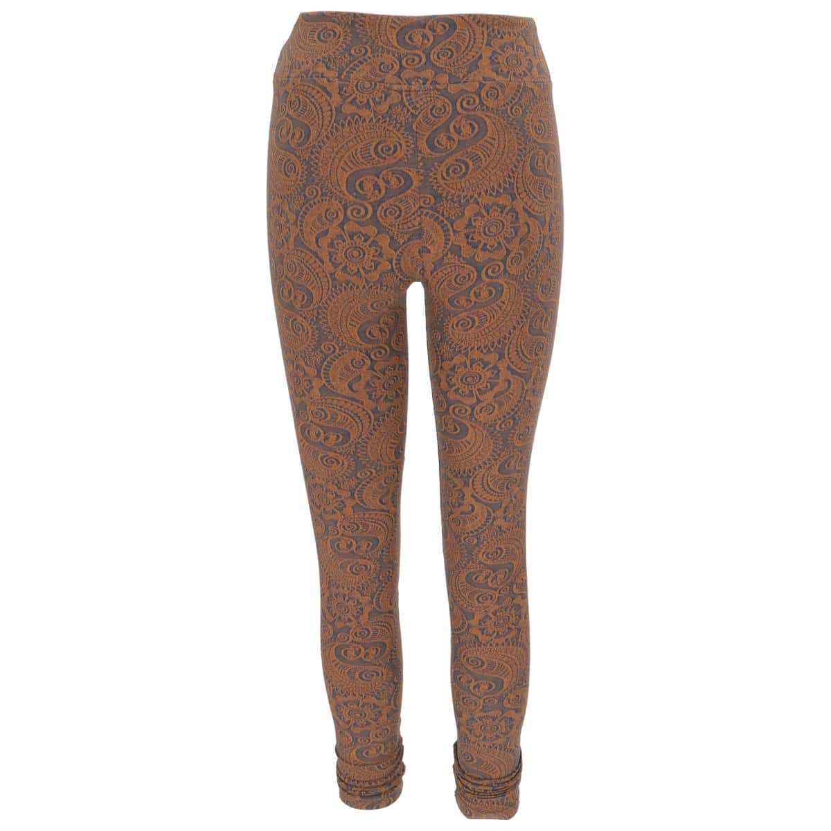 Yoga Paisley Leggings von Guru in der Farbe caramel Rueckansicht