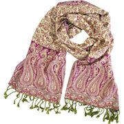 Pashmina Schal aus Indien mit Paisley Muster in pink
