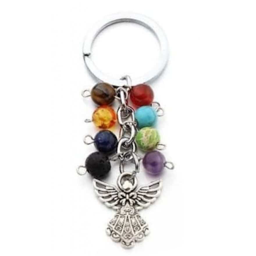 Schluesselanhaenger Engel mit Chakrasteinen