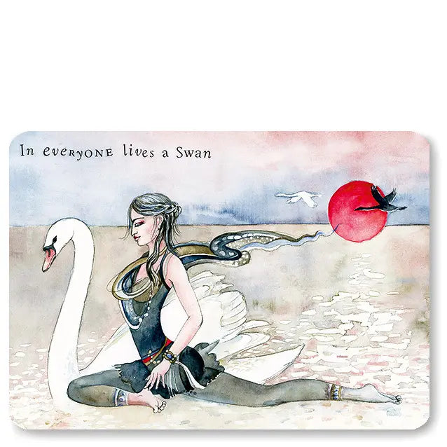Shakticard Swan Yoga Postkarte Schwan