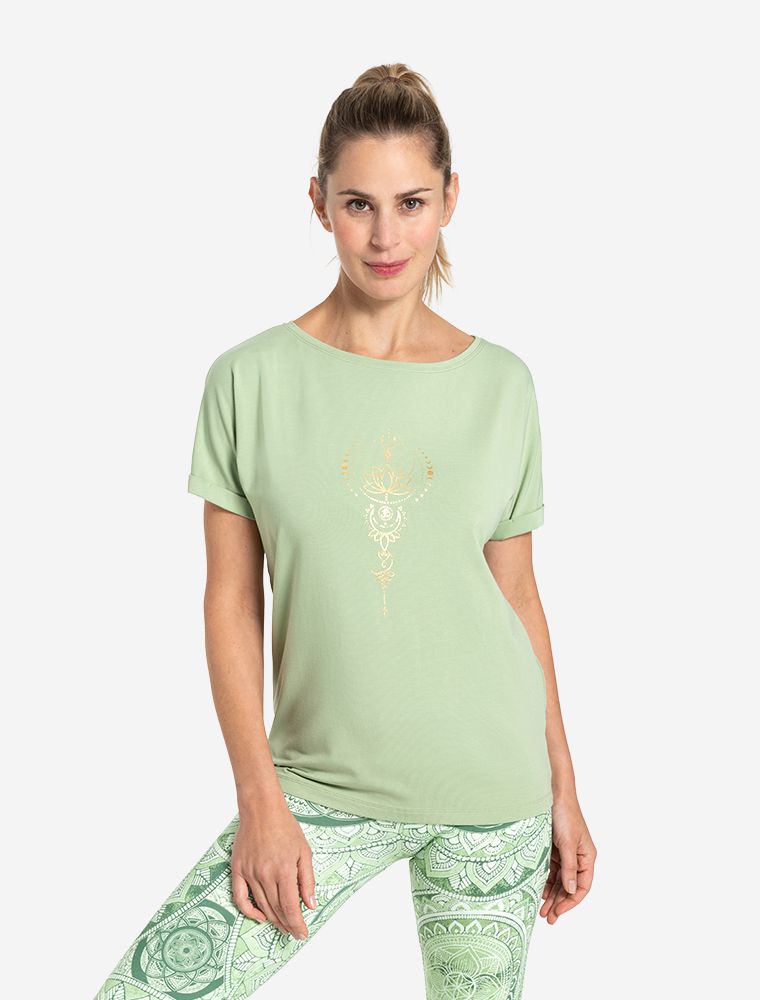 Yoga Shirt gruen Baumwolle