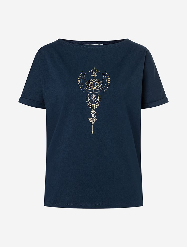 Yoga Shirt Eka Padma tiefblau Vorderseite