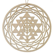Ornament Shri Yantra aus Holz gelasert 20 cm