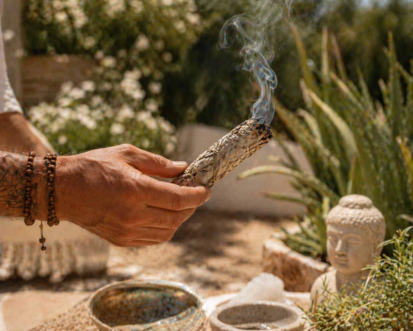 Smudge weisser Salbei Raeucherritual