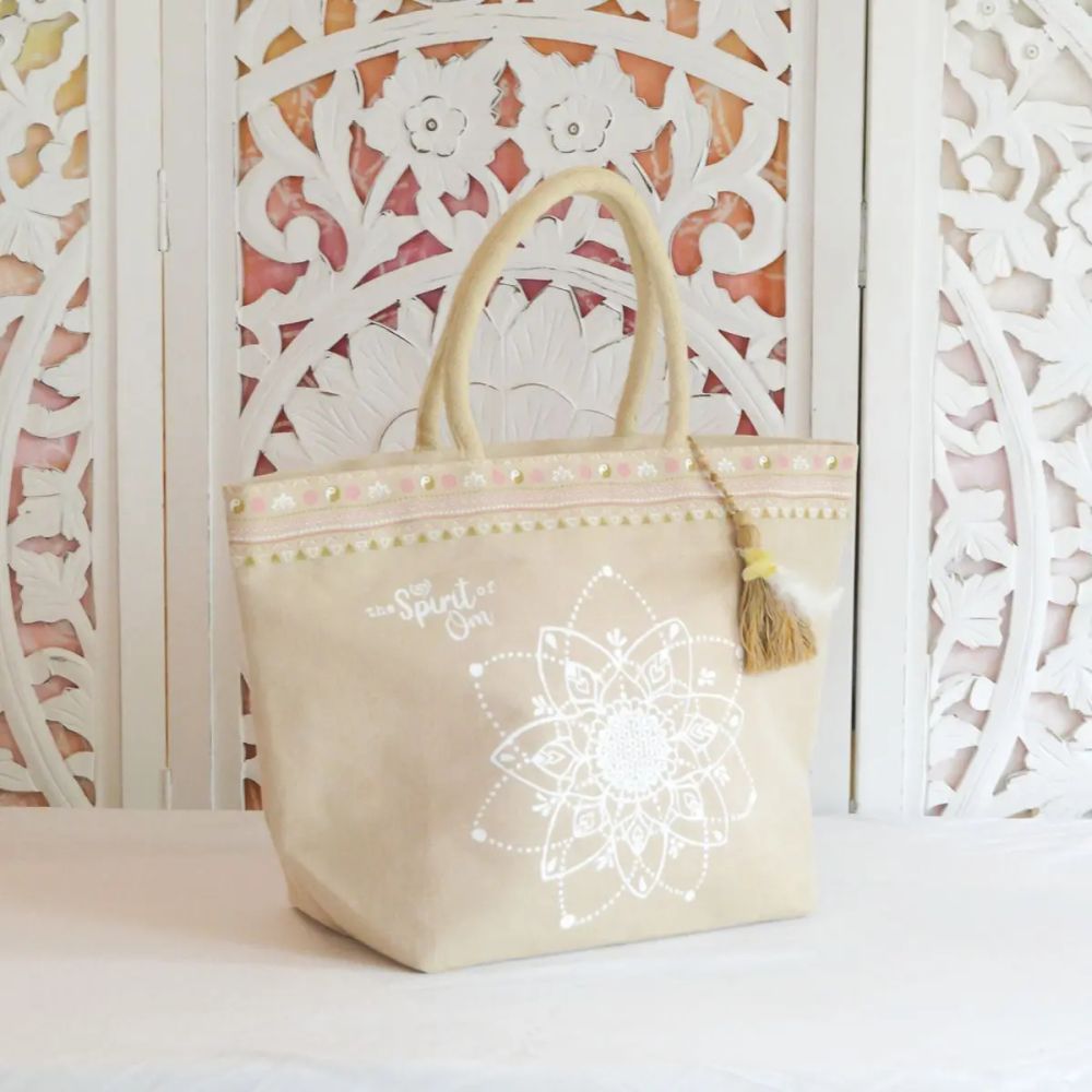 Sommertasche in beige weiss von Spirit of Om