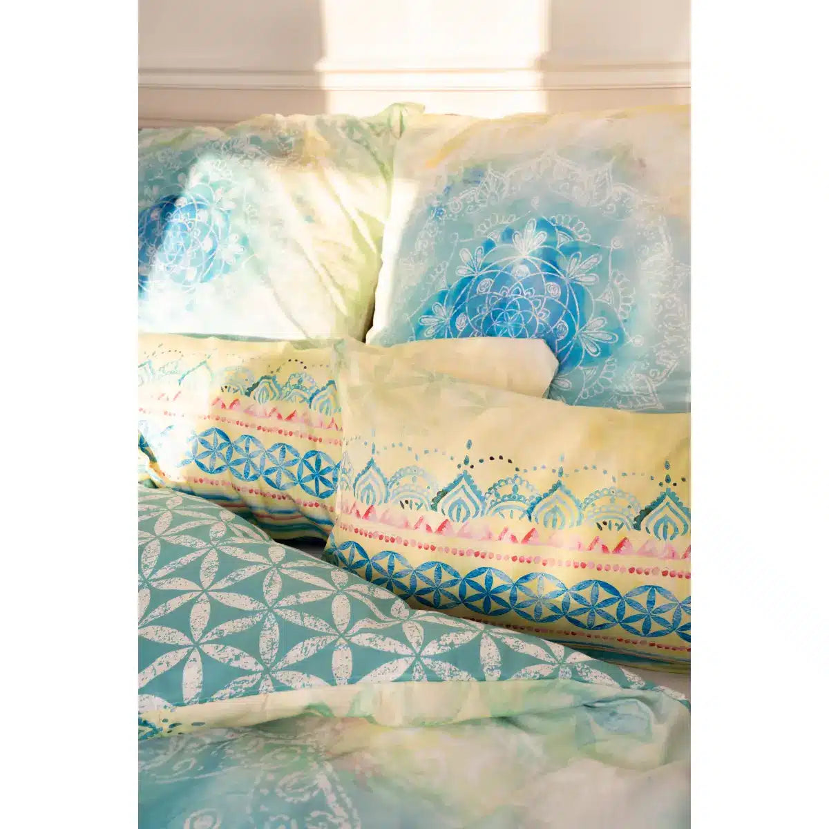 Bettwaesche Spirit of Om Blue Dream Mandala Blume des Lebens