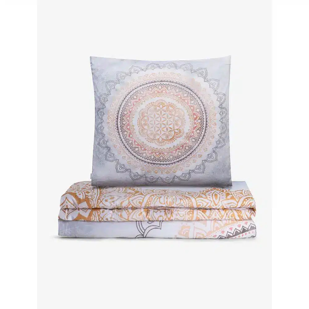 Bio Bettwäsche Spirit of Om Soulshine Mandala in weiss beige grau