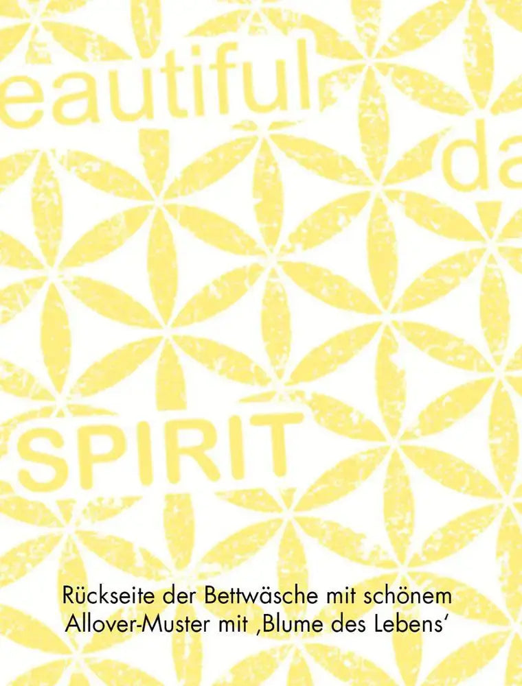 Bettwaesche Spirit of Om sunrise orange gelb Rueckseite