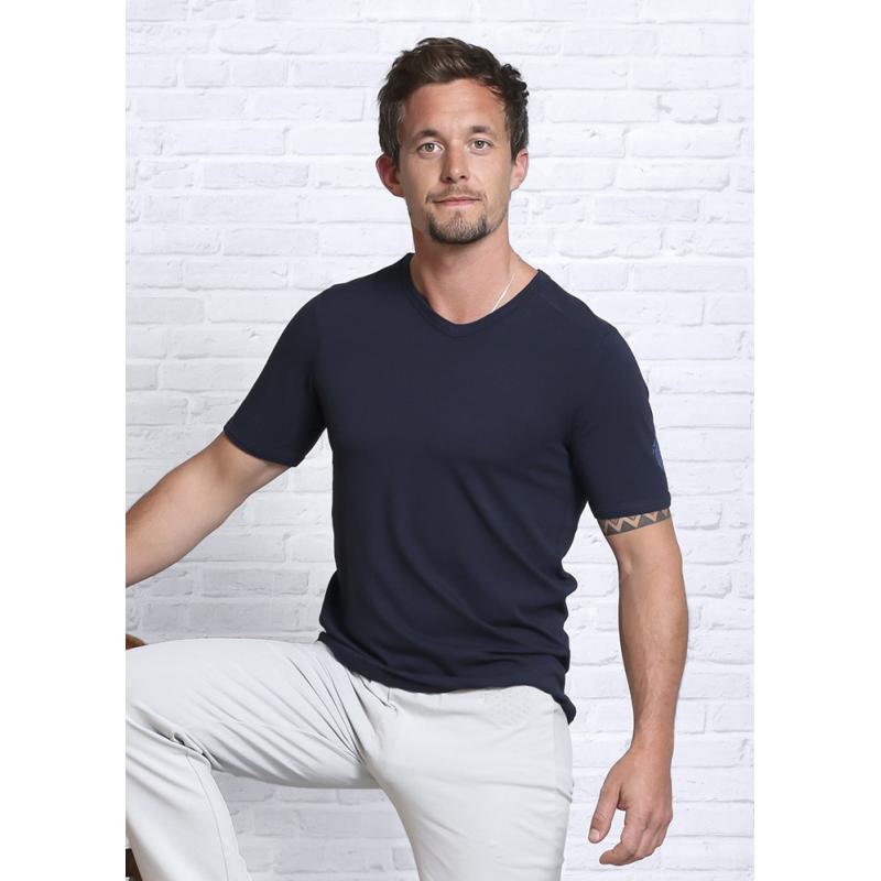 Spirit of Om Bambus Shirt kurzarm Herren dunkelblau