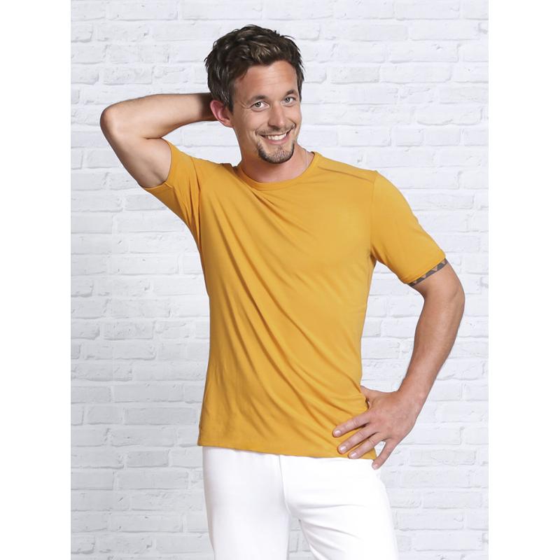 Spirit of Om Bambus Shirt kurzarm Men maisgelb