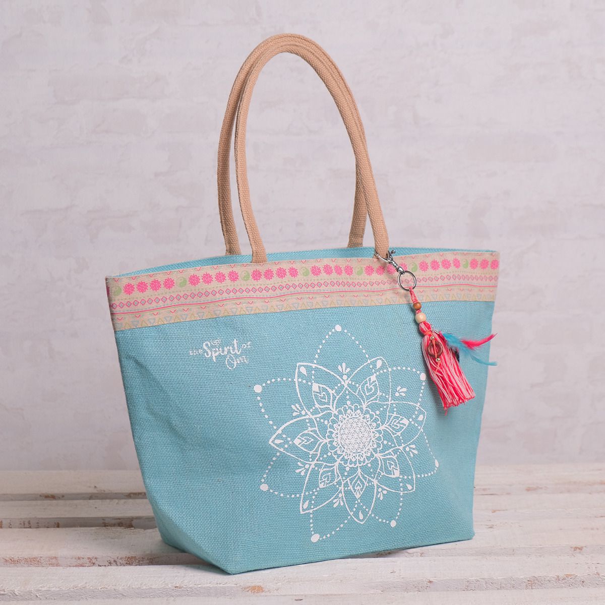 Spirit of Om Ladyshopper hellblau mit Quaste