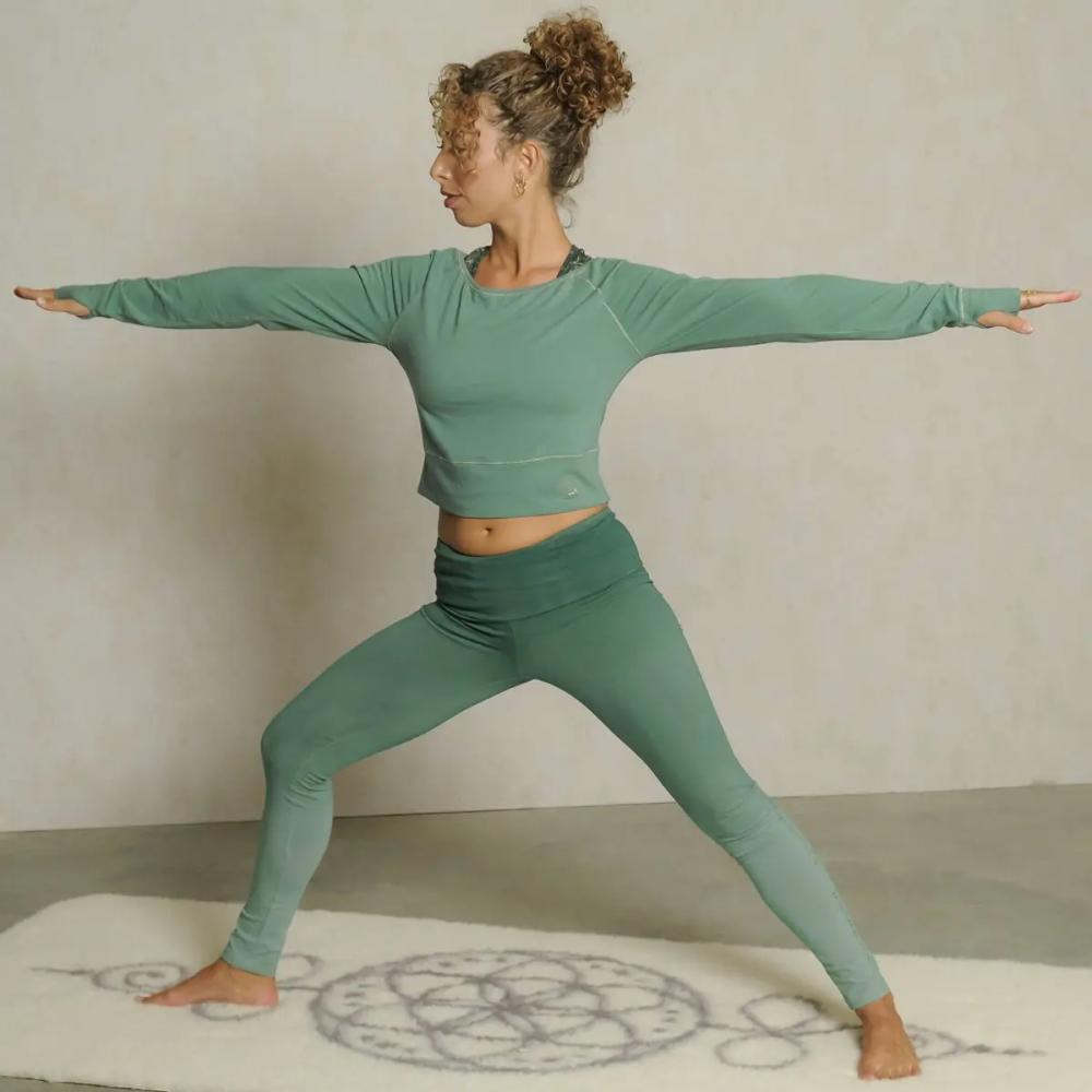 Crop Top Bambus green Yoga Shirt langarm von Spirit of Om