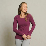 Yoga Shirt Damen Langarm aus Bambusviskose berry