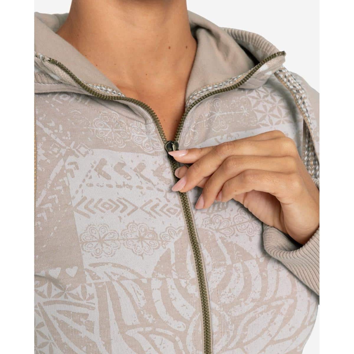 Yoga Sweatjacke sand von Spirit of Om Reissverschluss
