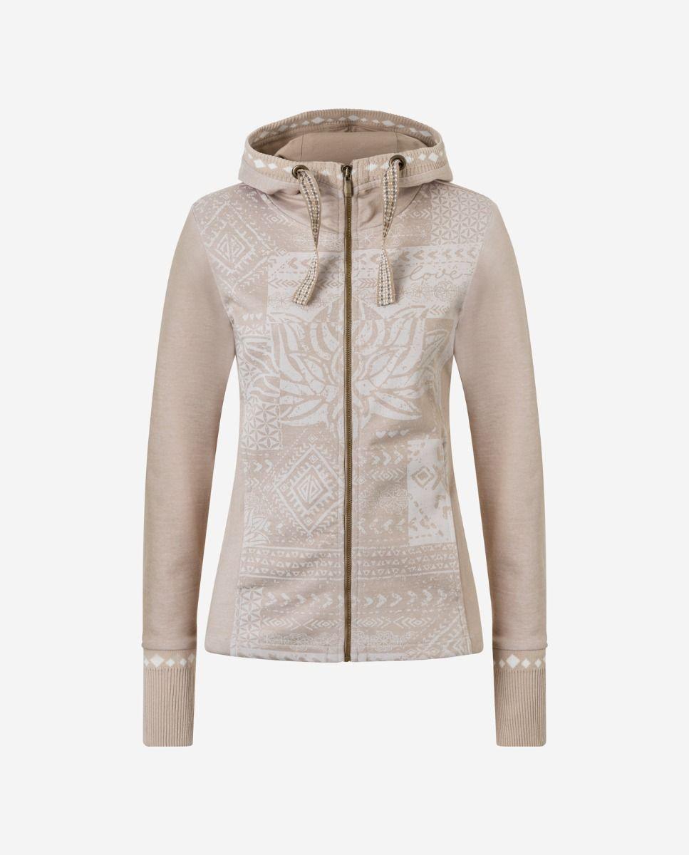 Yoga Sweatjacke sand von Spirit of Om Vorderansicht