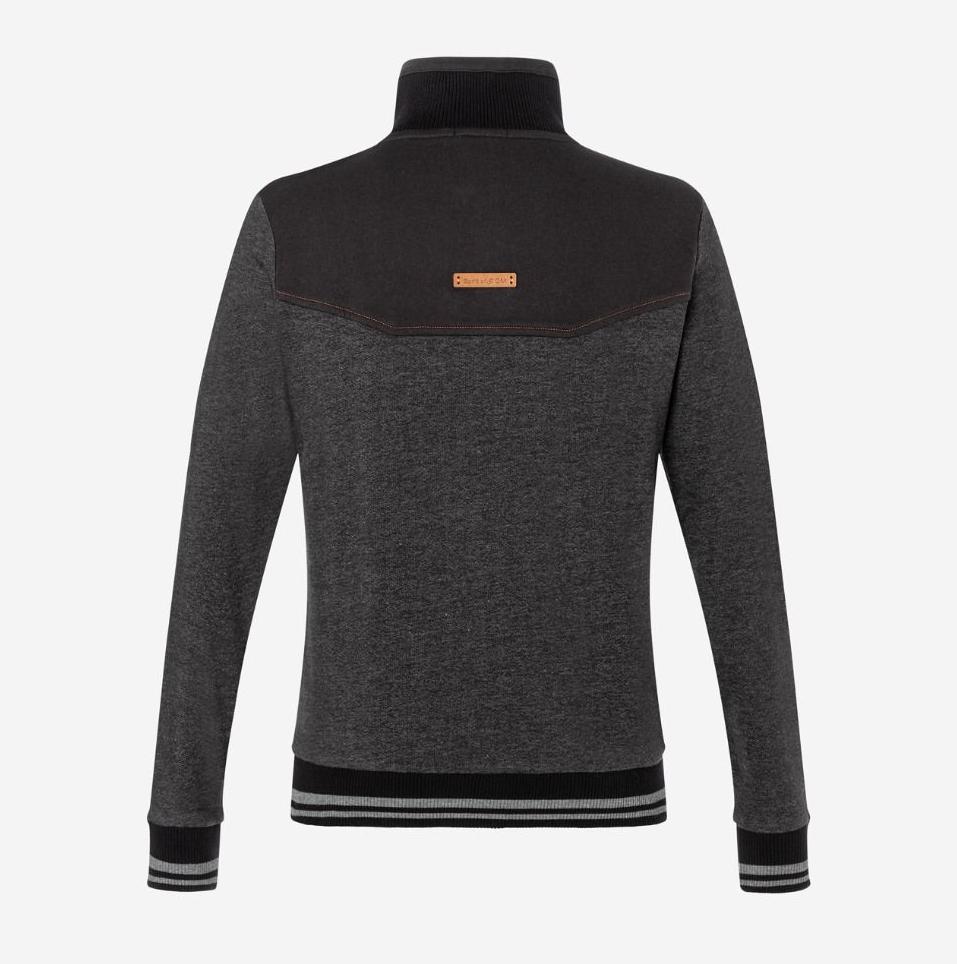 Spirit of Om Sweatjacke Herren in schwarz melange Rueckenansicht