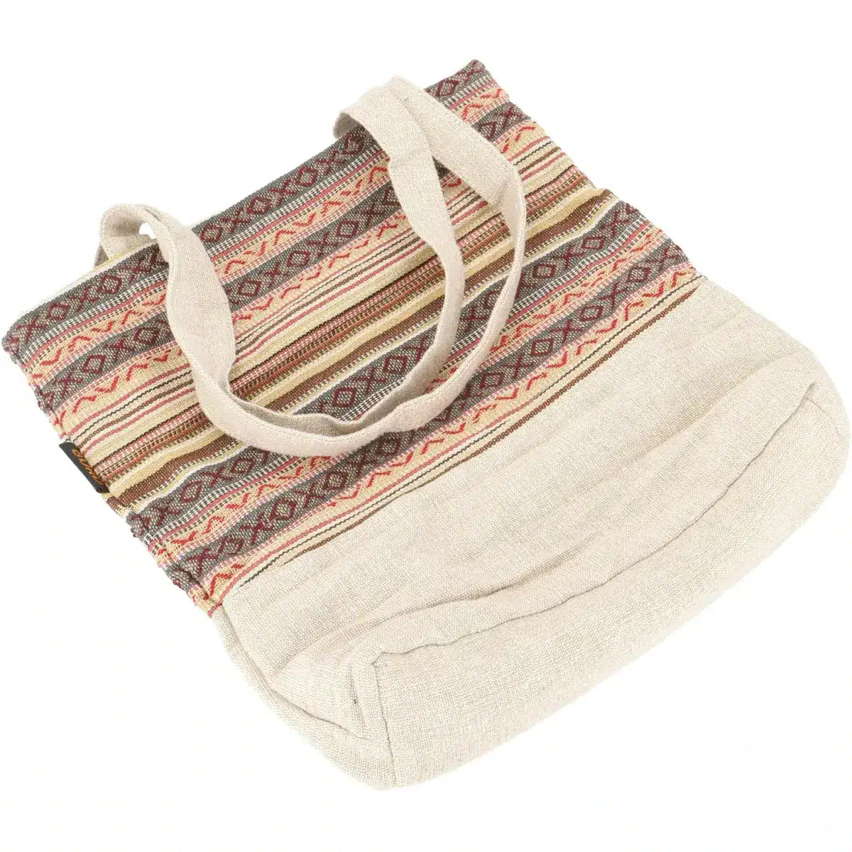 Ethno Tasche beige Shopper aus fester Baumwolle