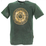 Shirt Yoga für Herren mit Mandala Print in stonewash grün