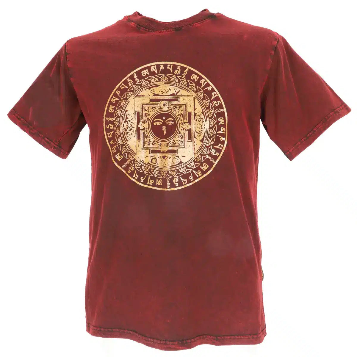 t shirt mandala in rot aus Nepal aus Baumwolle Yoga Shirt