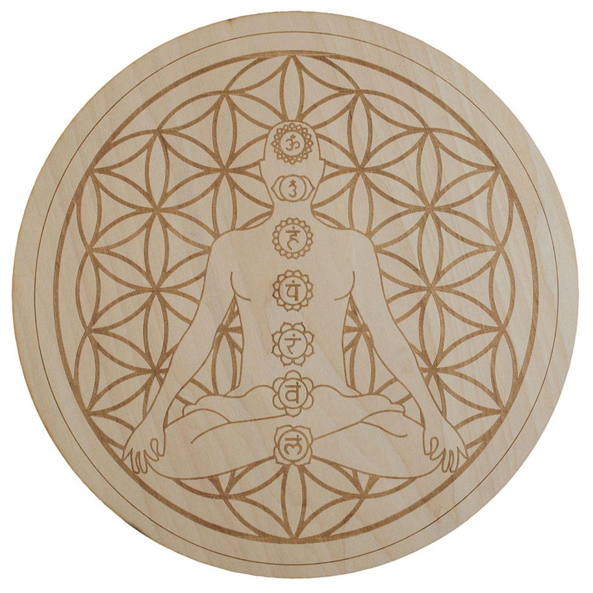 Untersetzer Holz Lebensblume Chakra