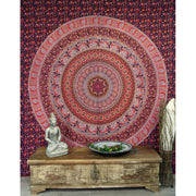 Mandala Wandbehang aus Indien in warmen Rottönen