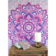 Mandala Wandbehang weiss pink