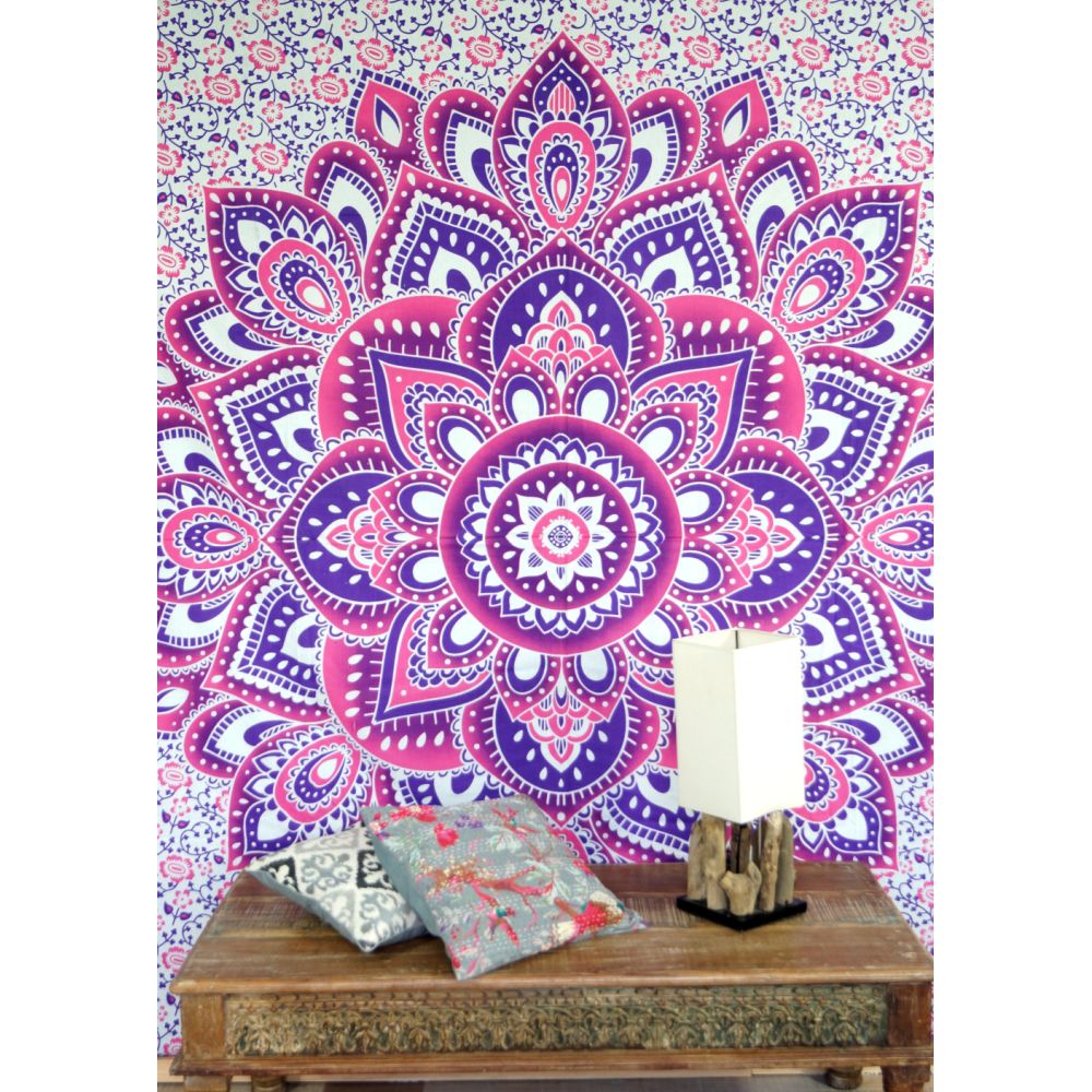 Mandala Wandbehang weiss pink