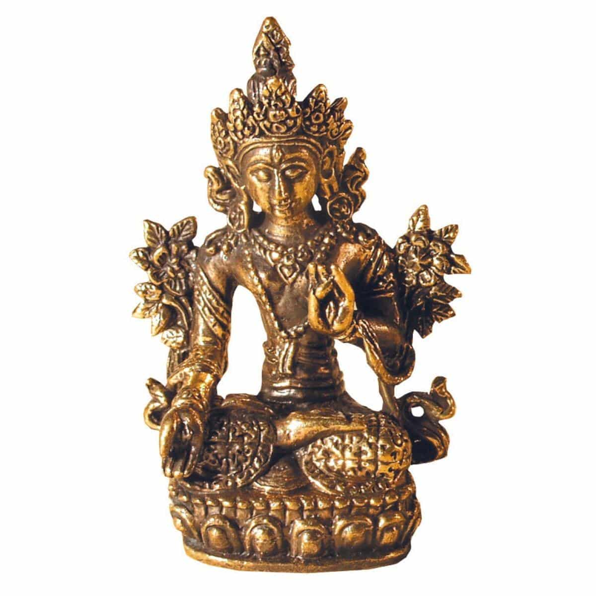 weisse Tara sitzend aus Messing 5 cm