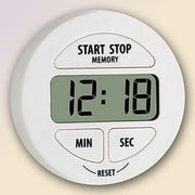 Yoga Meditation Timer und Stoppuhr rund weiss mit Magnet