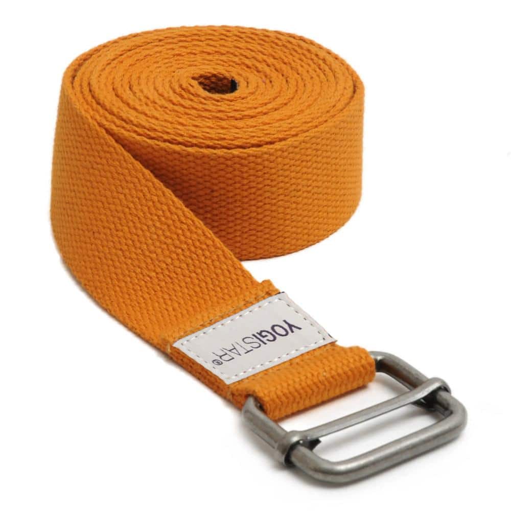 Yogagurt mit Metallschnalle 260 cm lang in orange