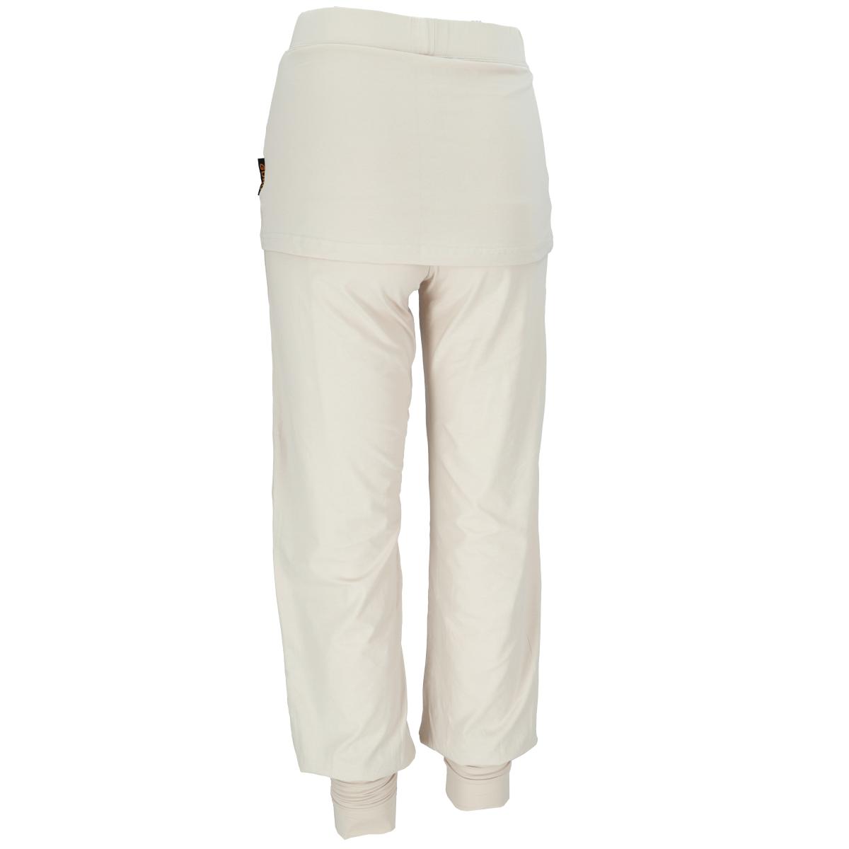 Yogahose mit Rock und Stulpen in der Farbe Cremeweiss in der Seitenansicht