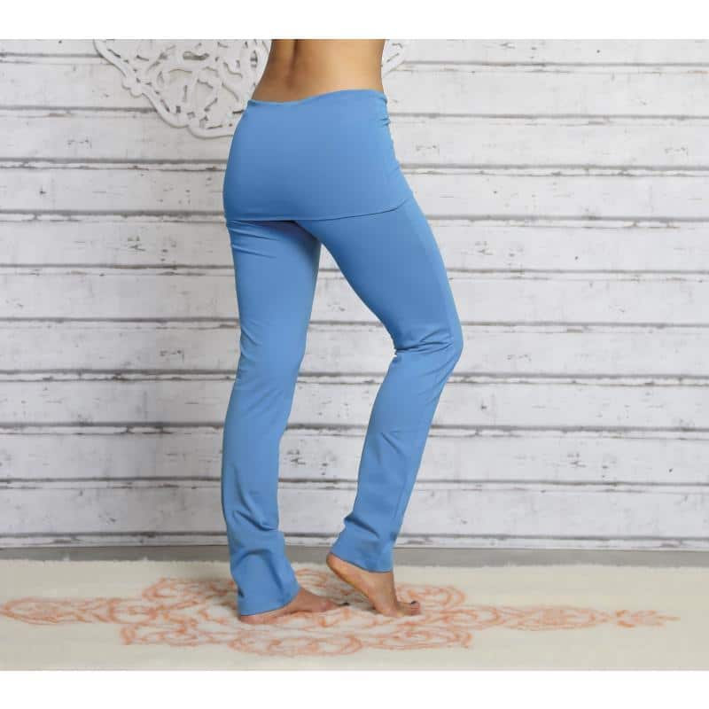 Yogahose mit Rockbund aloha blau rückseite