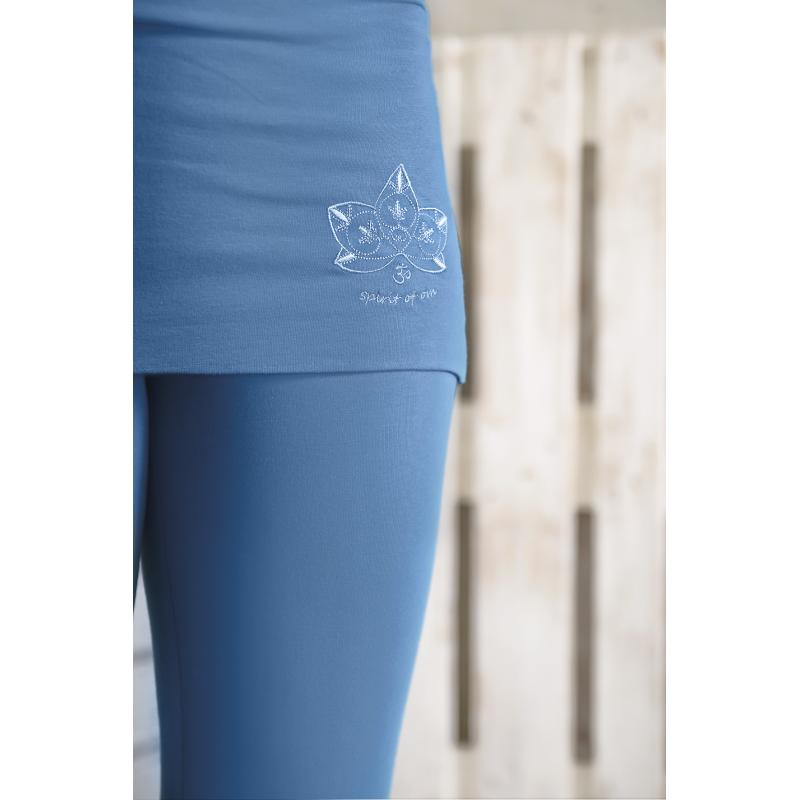 Yogahose mit Rockbund aloha blau detail