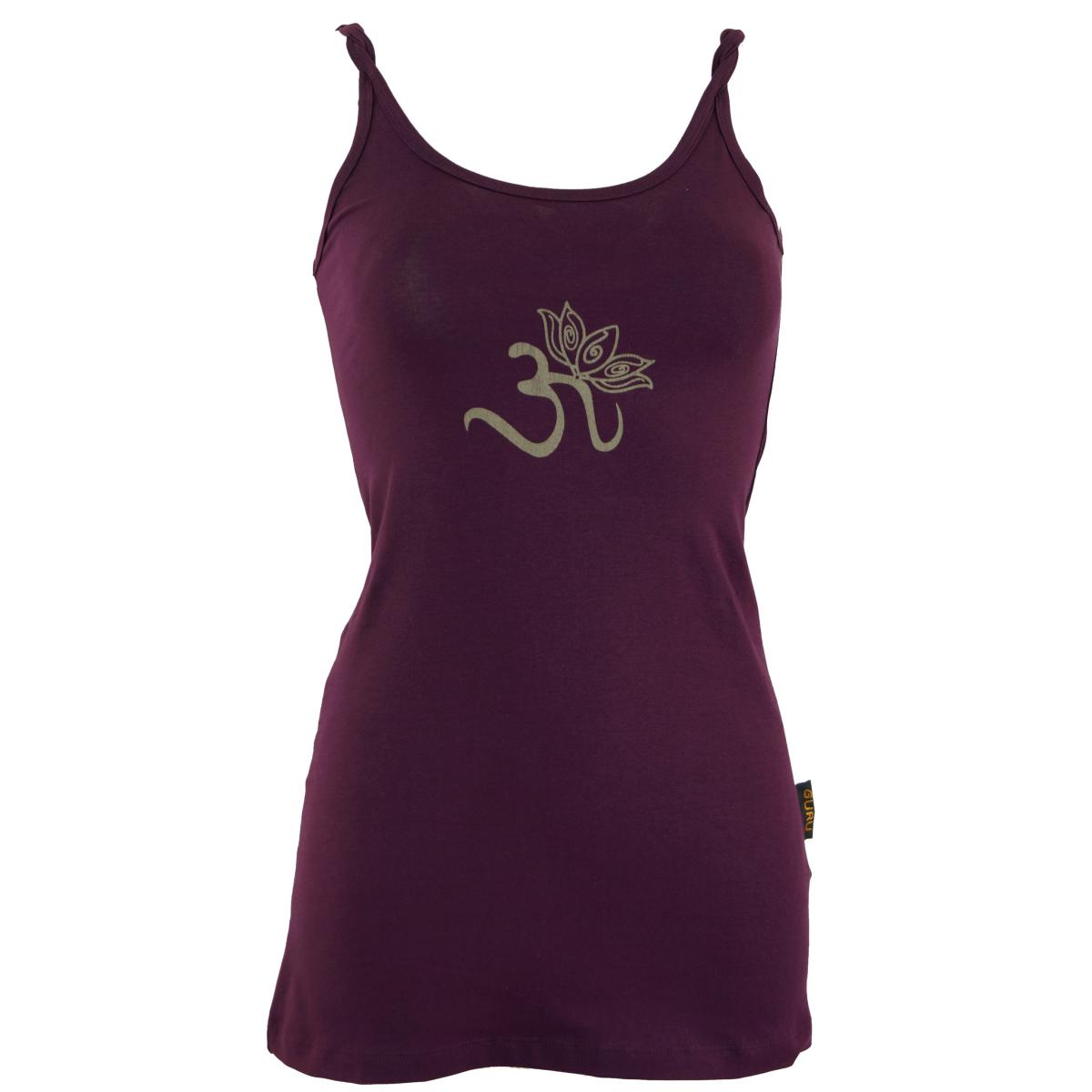 Yogatop Om von Guru in der Farbe plum Vorderseite