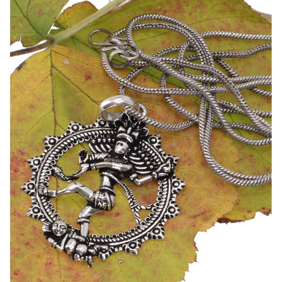 Amulett aus Messing mit Kette tanzender Shiva