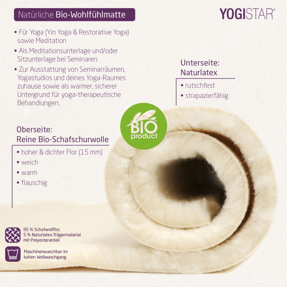 Schurwollmatte von Yogistar Beschreibung