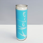 Sign Kerze von Signs by Jwala in hellblau 'Aloha'