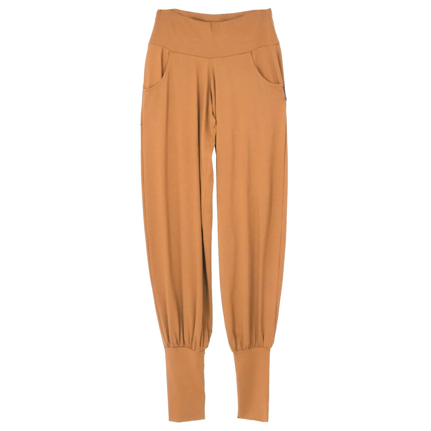 Yogahose mit hohem Bund, Stulpen und Taschen in Curry