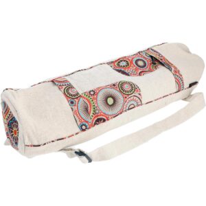 Ethno Yogamatten Tasche hell robuste Baumwolle mit Kordelzug
